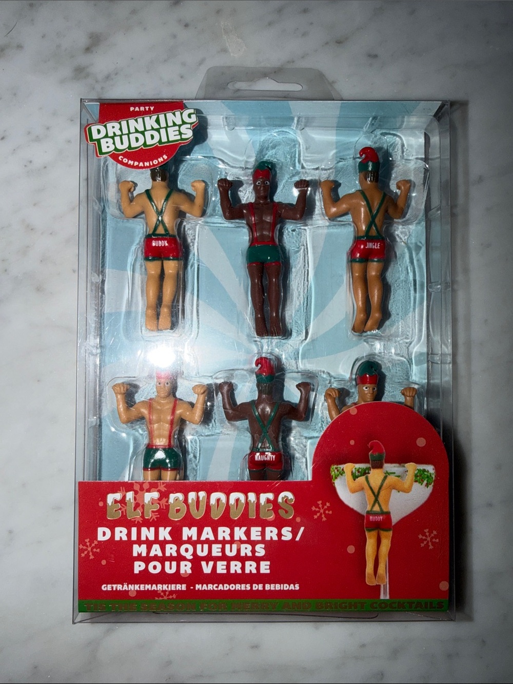 Elf Buddies Drink Markers - Green & Red